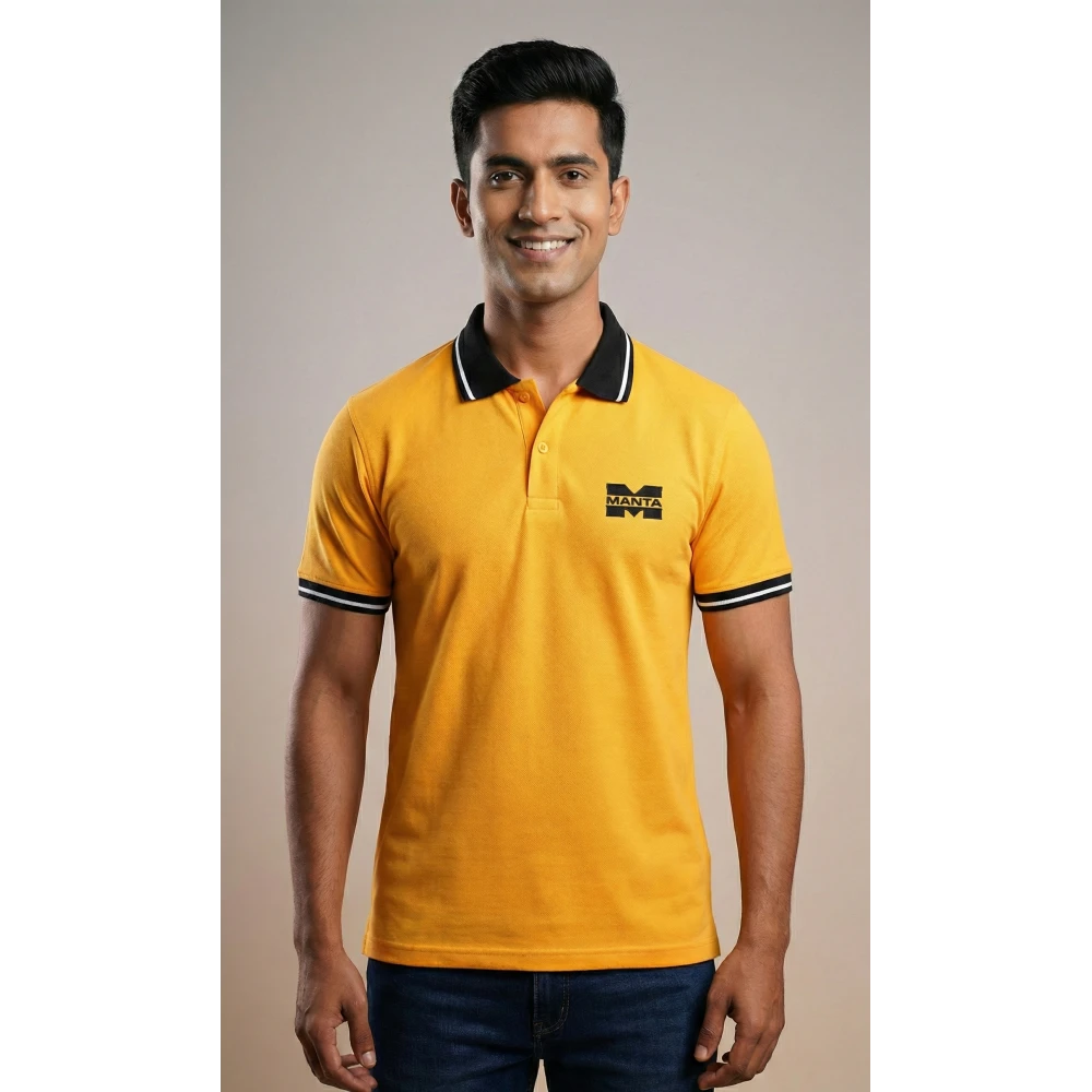 Premium Polo Custom Embroidery Logo Tshirt yellow color