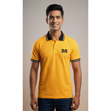 Premium Polo Custom Embroidery Logo Tshirt yellow color