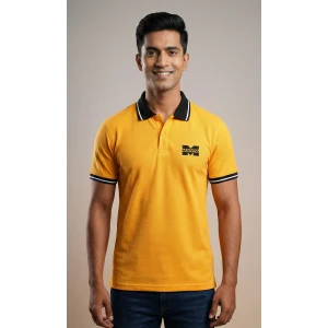 Premium Polo Custom Embroidery Logo Tshirt yellow color
