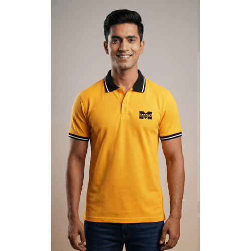 Premium Polo Custom Embroidery Logo Tshirt yellow color