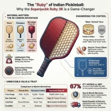 Superjockk Ruby 3K Carbon Pickleball Bat India