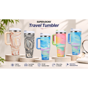 superjockk 1200 ml ss304 marble tumbler 