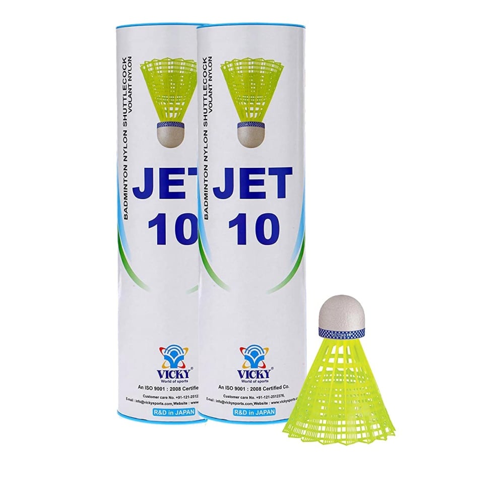 Vicky Jet 10 Nylon Shuttlecock Yellow - pack 2