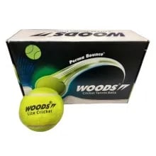 Woods Cricket Tennis Ball - Lite, Pack of 12 Woods Cricket Tennis Ball - Lite, Pack of 12