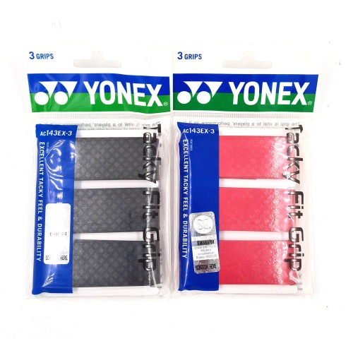 Yonex AC 143 EX Tacky Feel Grip, Pack of 3 Grips (Assorted)