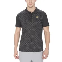 Yonex Geometric Print Collar T-Shirt - Black Yonex Geometric Print Collar T-Shirt - Black