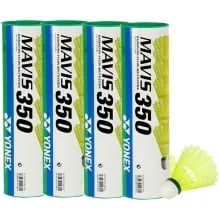 Yonex Mavis 350 (Pack of 4) Green Cap Shuttlecock - Yellow