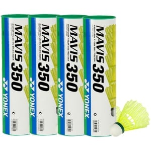 Yonex Mavis 350 (Pack of 4) Green Cap Shuttlecock - Yellow
