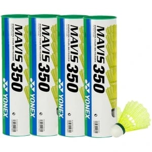Yonex Mavis 350 (Pack of 4) Green Cap Shuttlecock - Yellow Yonex Mavis 350 (Pack of 4) Green Cap Shuttlecock - Yellow