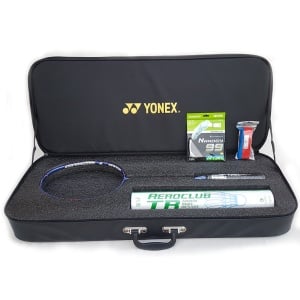 Combo: Yonex Duora 10 LCW Rio Limited Edition Badminton Racket with Aeroclub TR, Nanogy 99 and Towel Grip