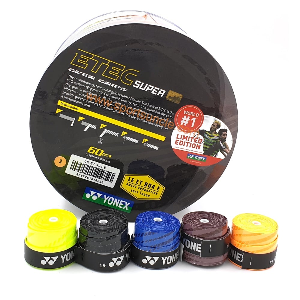 Yonex Etec Badminton Grip, Pack of 5 Grips (Assorted)