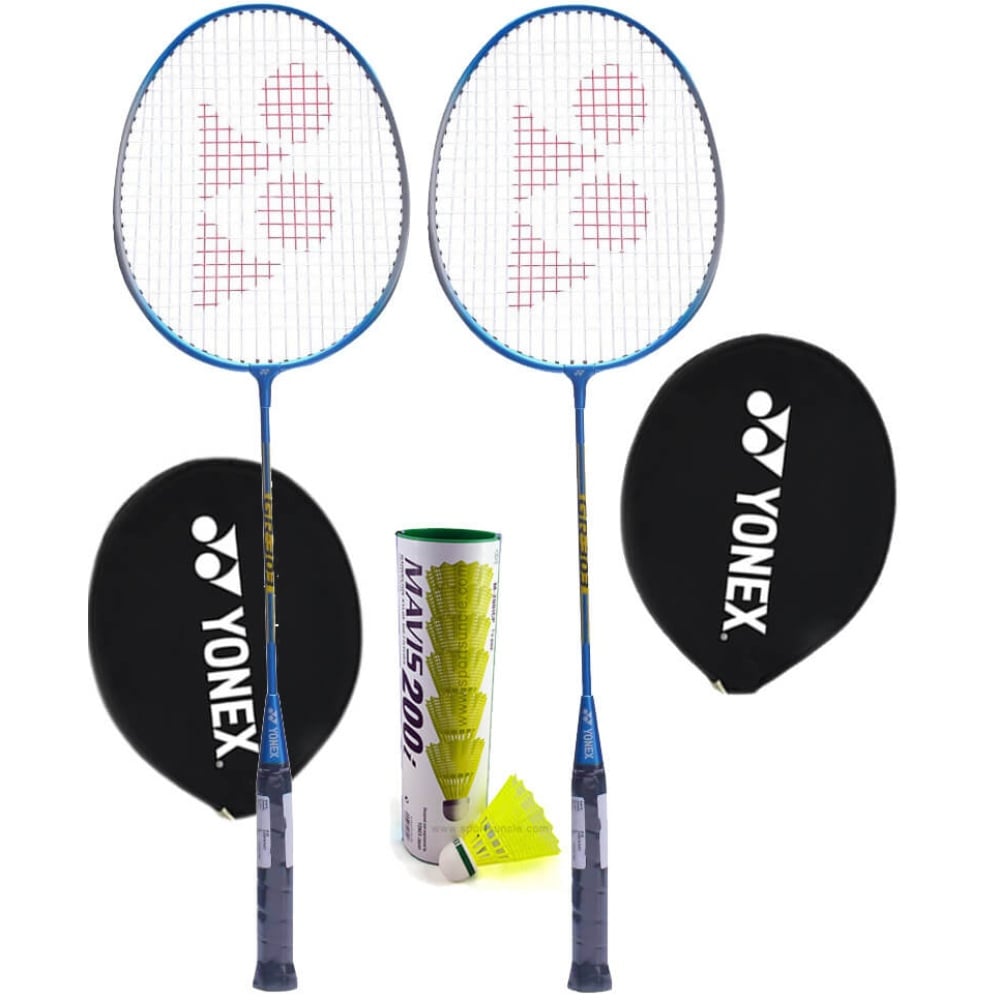 Yonex GR 303 (Pack of 2) Badminton Racket + Mavis 200i