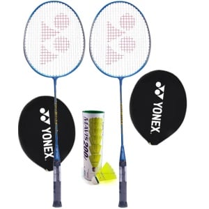 Yonex GR 303 (Pack of 2) Badminton Racket + Mavis 200i