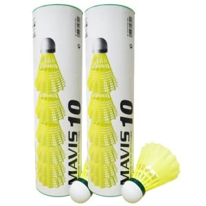Yonex Mavis 10 Yellow Shuttlecock Green Cap - Pack of 2
