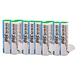 Yonex Mavis 350 (Pack of 10) Green Cap Shuttlecock - White