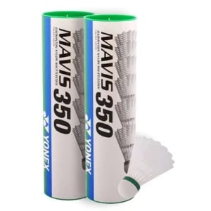 Yonex Mavis 350 (Pack of 2) Green Cap Shuttlecock - White Yonex Mavis 350 (Pack of 2) Green Cap Shuttlecock - White