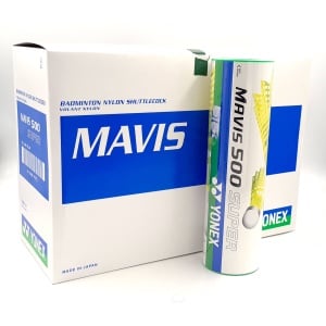 Yonex Mavis 500 Super (Pack of 10 Tubes) Green Cap Shuttlecock - Yellow