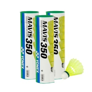 Yonex Mavis 350 (Pack of 3) Green Cap Shuttlecock - Yellow