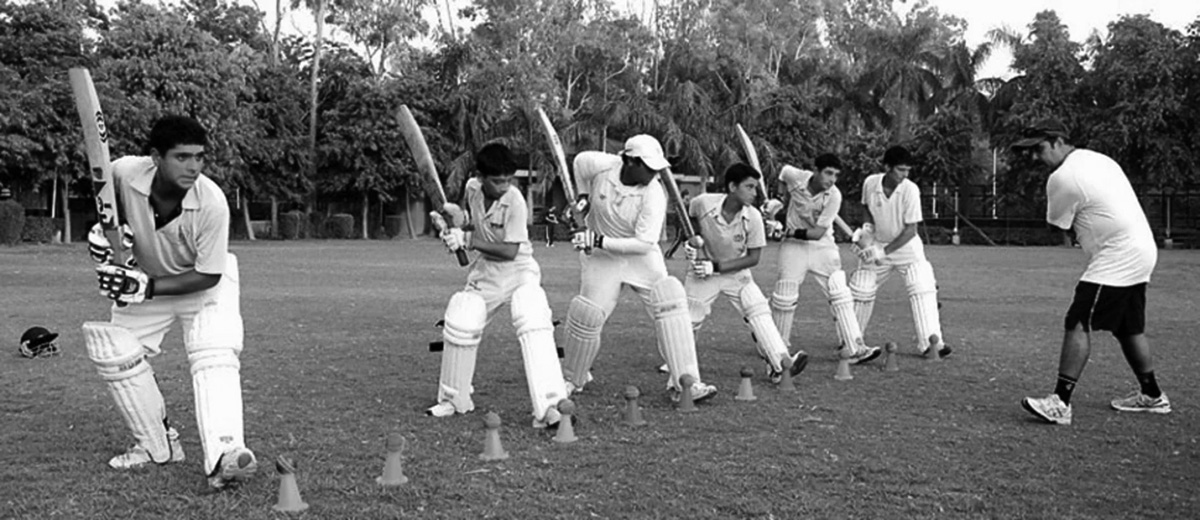 cricket pratice on ground