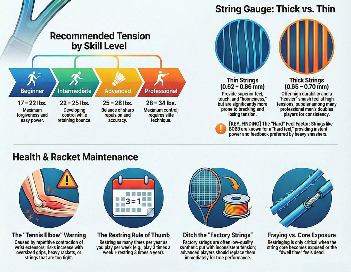 health and maintenance of the racket strings