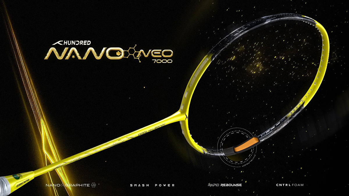 nano neo 7000 badminton racket in yellow color