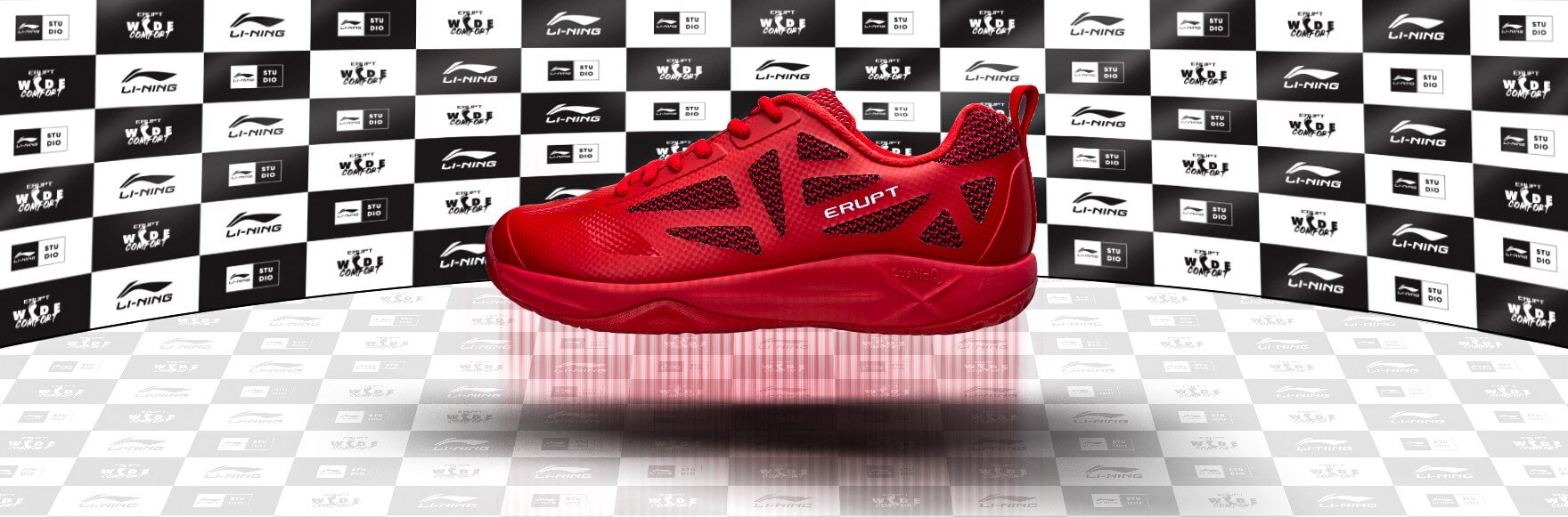 lining erupt shoes red