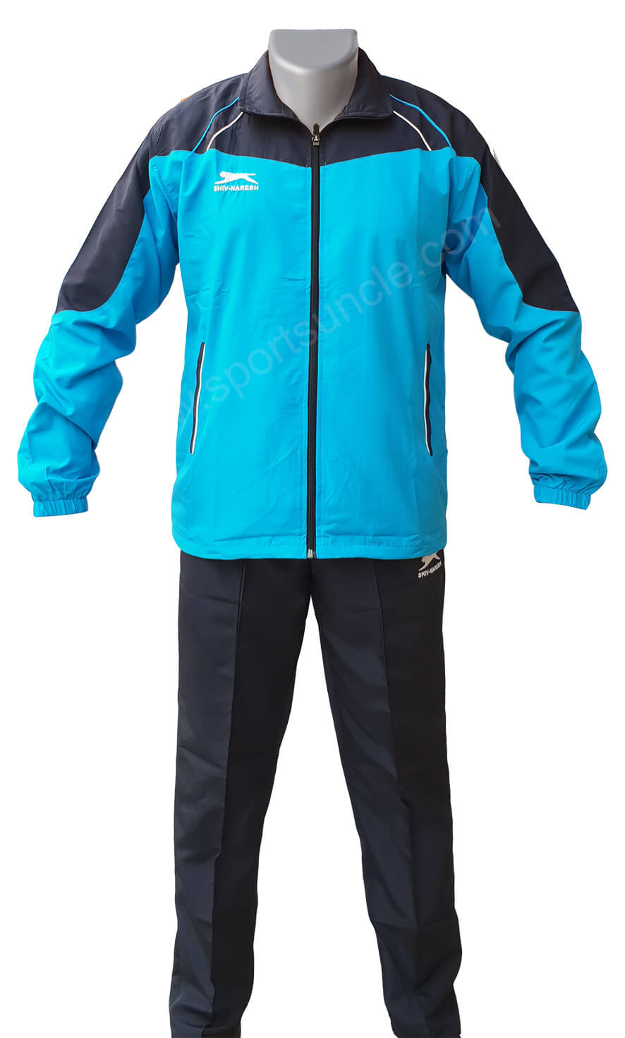 all blue tracksuit