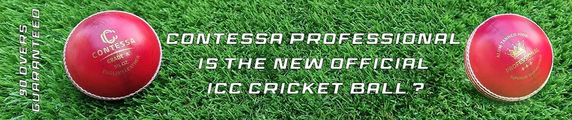 contessa professional cricket ball on the green ground